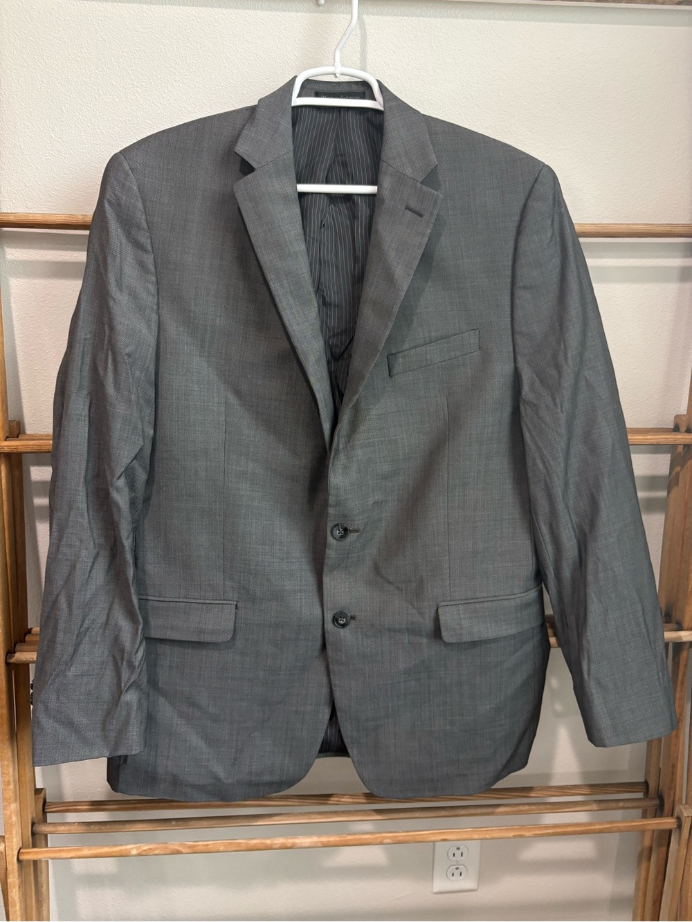 Calvin Klein 100% Wool Grey Suit Jacket
